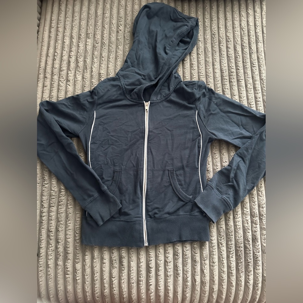 Juniors Blue Zip Up Hoodie. Size Medium
